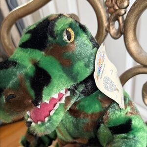 Build-A-Bear Green Black Brown Plush Dinosaur